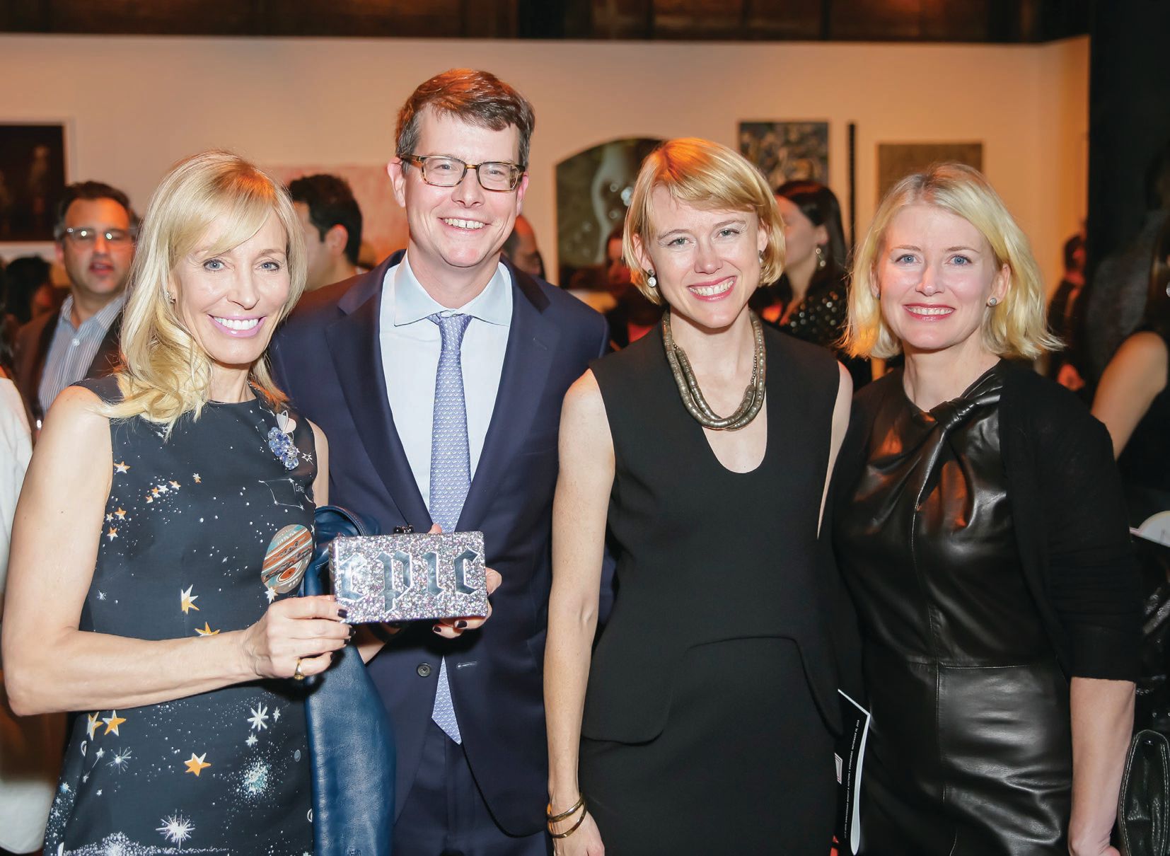 Suzette Bross (far right) with fellow philanthropist and artist Paula Crown (far left) and Jack and Dolly Geary PHOTO BY MAX LAKNER/BFA.COM