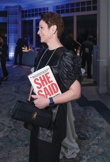 Katie Sternberg brought a copy of She Said to be signed by the
author. PHOTO BY ROBERT KUSEL
