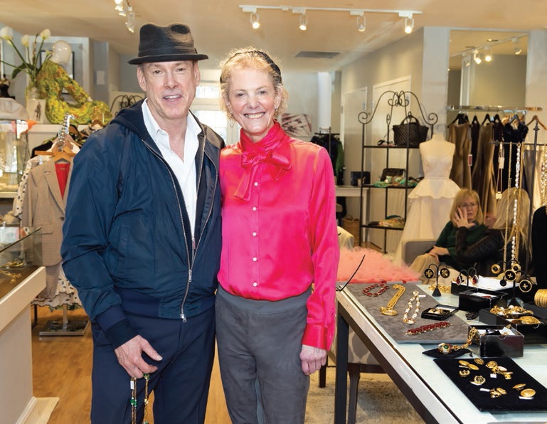 Ellen Stirling and Dan Sharp at the shop’s recent Mother’s Day fashion show and shopping event PHOTO COURTESY OF THE LAKE FOREST SHOP