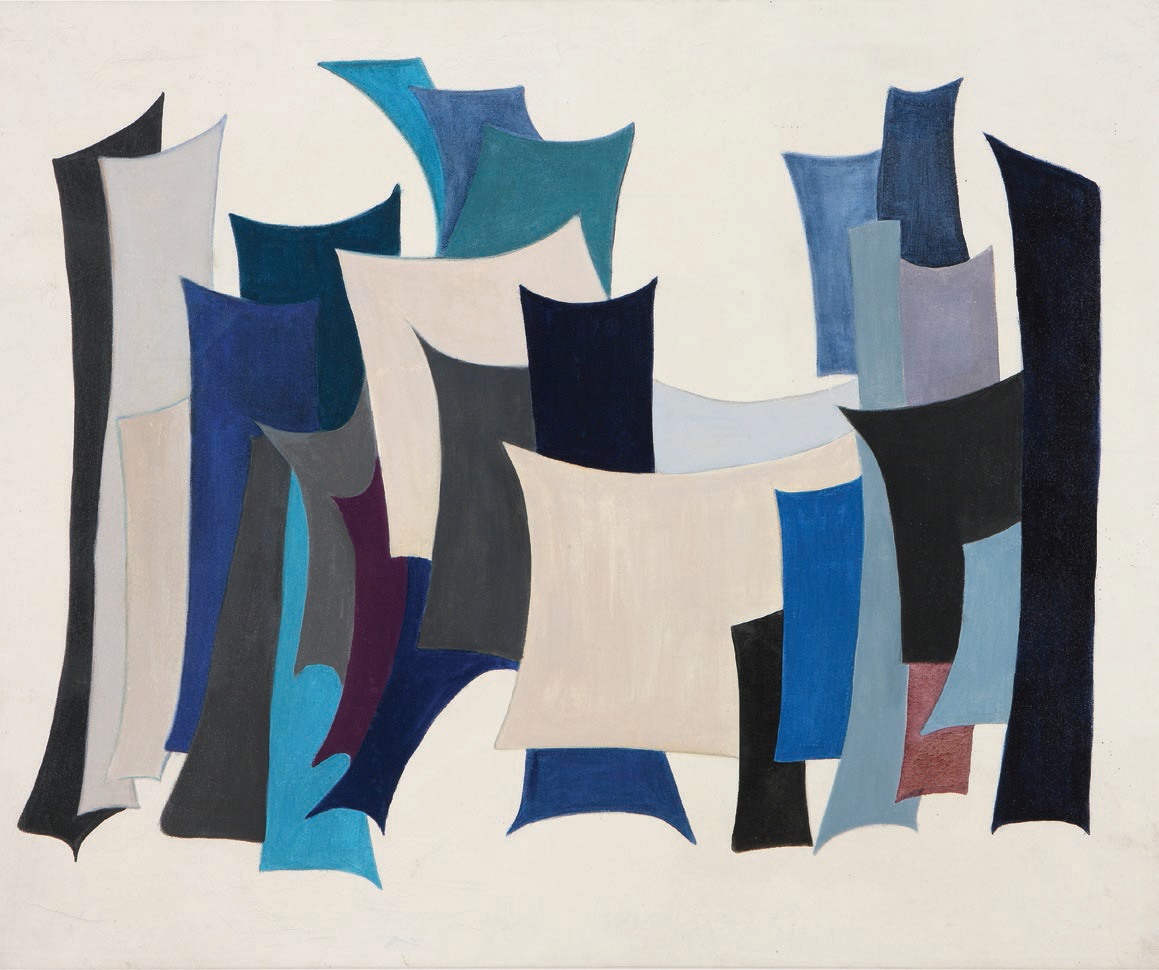 Huguette Caland (Lebanon), “City II” (1968, oil on canvas), 31 ½ inches by 39 ⅜ inches, collection of the Barjeel Art Foundation, Sharjah, UAE