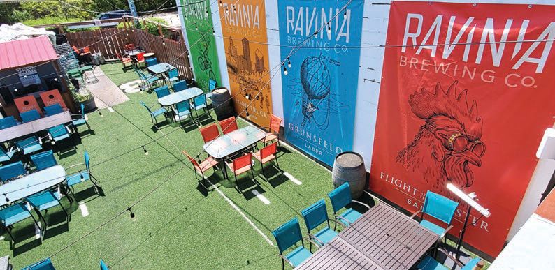 Enjoy a sunny day in Ravinia Brewing Co.’s outdoor beer garden PHOTO COURTESY OF BRANDS